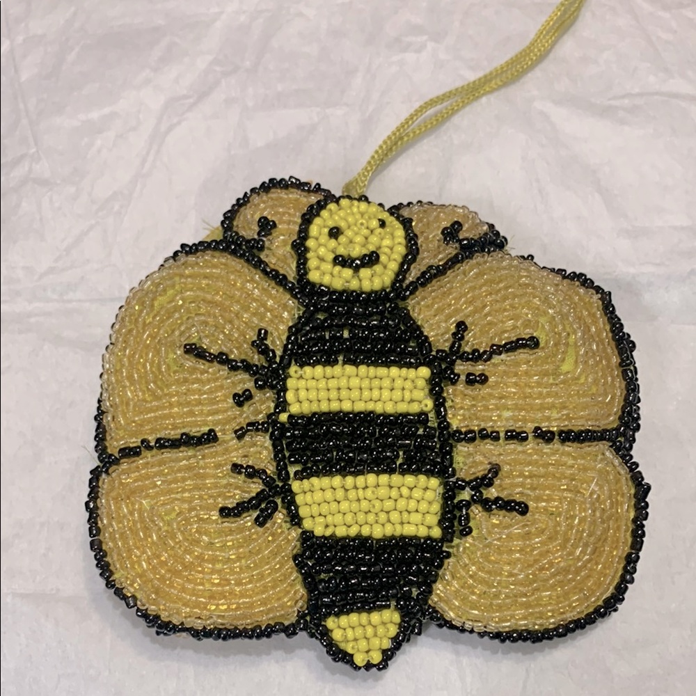 Hand made Beaded Bee purse